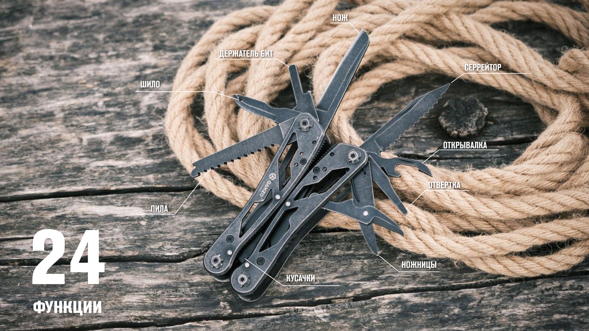 Мультитул Multi Tool Ganzo G202-BS купити в інтернет-магазині